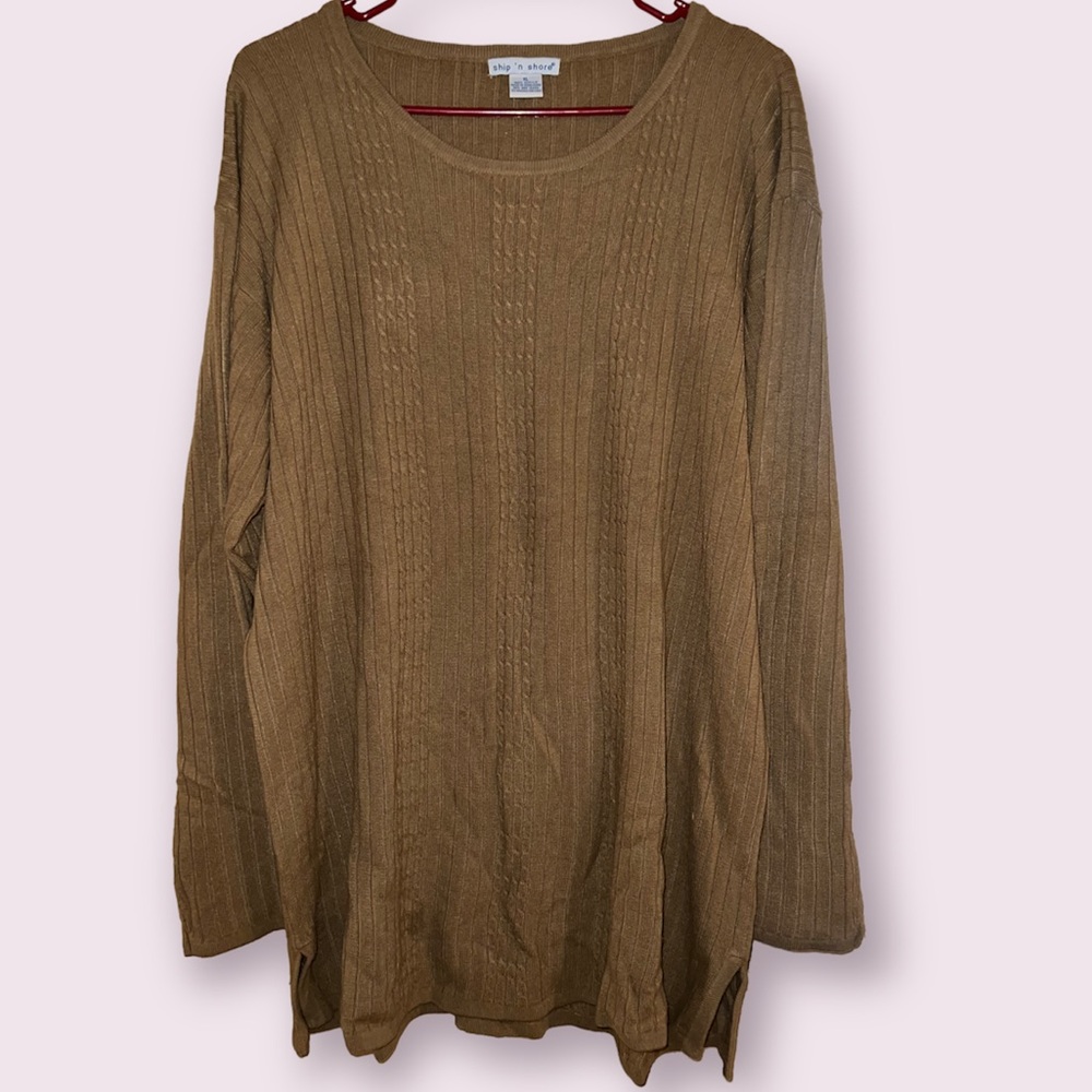 Vintage Ship ‘N Shore Brown Cable Knit Sweater